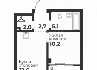 Продается однокомнатная квартира, 37.2 м2, Челябинск, улица Братьев Кашириных, 80