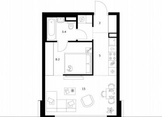 Продается однокомнатная квартира, 35.8 м2, Москва, район Москворечье-Сабурово, жилой комплекс Москворечье, 1.3