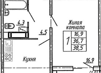 Продажа 1-комнатной квартиры, 38.5 м2, Воронеж, улица Пескова, 6, Центральный район