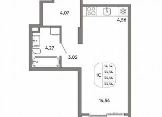 Продажа квартиры студии, 33.3 м2, Екатеринбург, метро Проспект Космонавтов