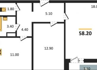 Продам 2-комнатную квартиру, 58.2 м2, Воронеж, улица Пескова, 6, Центральный район