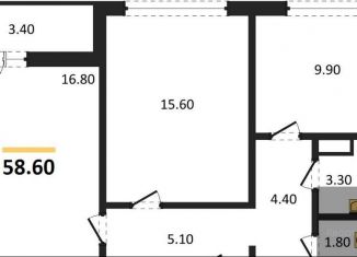 Продается 2-комнатная квартира, 58.6 м2, Воронеж, улица Пескова, 6, Центральный район