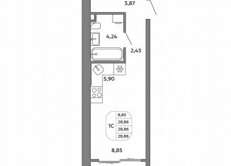 Продается квартира студия, 28.9 м2, Екатеринбург, Орджоникидзевский район