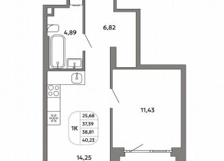 Продается 1-ком. квартира, 38.8 м2, Екатеринбург