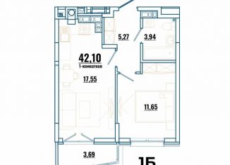 Продаю однокомнатную квартиру, 42.1 м2, Ростов-на-Дону