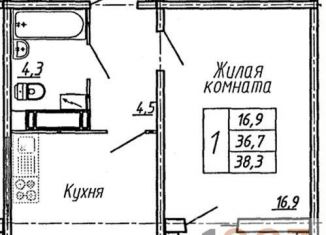 Продаю однокомнатную квартиру, 38.3 м2, Воронеж, улица Пескова, 6, Центральный район