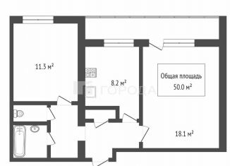 Продажа 2-комнатной квартиры, 50 м2, Новосибирск, улица Дмитрия Шамшурина, 12, метро Площадь Гарина-Михайловского