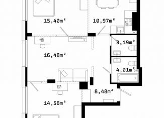 Продается 2-ком. квартира, 73.1 м2, Челябинск, улица Труда, 187