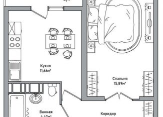 Продам 1-ком. квартиру, 39.9 м2, Ярославская область, проспект Фрунзе, 56Д