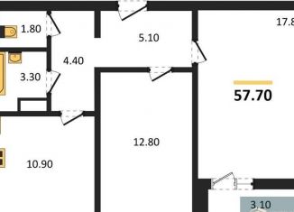 Продам 2-комнатную квартиру, 57.7 м2, Воронеж, улица Пескова, 6, Центральный район