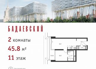 Продажа 2-комнатной квартиры, 45.8 м2, Москва, Кутузовский проспект, 12, район Дорогомилово