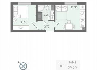 Продам 1-комнатную квартиру, 29.9 м2, Санкт-Петербург, Красногвардейский район