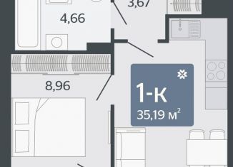 Продается однокомнатная квартира, 35.2 м2, Екатеринбург, Короткий переулок, 1