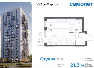 Квартира на продажу студия, 21.3 м2, Уфа, ЖК Новая Дёма, улица Рашита Манурова