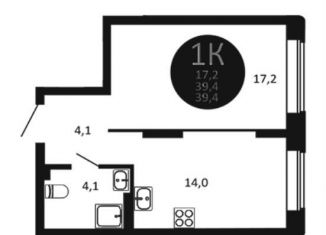 Продажа 1-комнатной квартиры, 39.4 м2, Новосибирск, Дзержинский район