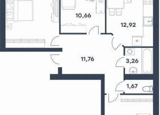 3-ком. квартира на продажу, 73.1 м2, Волгоград, улица Иссы Плиева, 6В