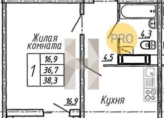 Продаю 1-комнатную квартиру, 38.3 м2, Воронеж, улица Пескова, 6