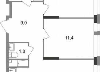 Продаю двухкомнатную квартиру, 57.7 м2, Москва