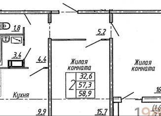 Продажа 2-ком. квартиры, 58.9 м2, Воронеж, улица Пескова, 6, Центральный район