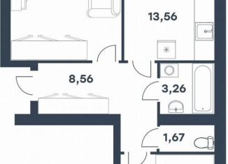 Продается 2-комнатная квартира, 60.5 м2, Волгоград, улица Иссы Плиева, 6В