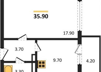 Продажа 1-комнатной квартиры, 35.9 м2, Воронеж, улица Полковника Богомолова, 1