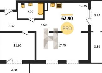 Продам 2-ком. квартиру, 62.9 м2, Новосибирск, метро Студенческая, улица Связистов, 13/2