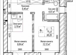 Продается двухкомнатная квартира, 40 м2, Новосибирск, Планетная улица, 55/4, метро Берёзовая роща