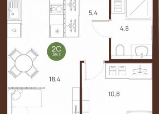 Продаю 1-ком. квартиру, 39.1 м2, Новосибирск, метро Площадь Ленина