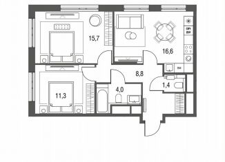 Продажа 3-комнатной квартиры, 59.6 м2, Москва, Тагильская улица, 2к1, станция Бульвар Рокоссовского