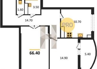 Продается 2-комнатная квартира, 66.4 м2, Воронеж, Краснознамённая улица, 57/5