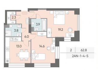 Продается двухкомнатная квартира, 62.8 м2, Москва, станция Верхние Котлы