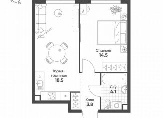 Продажа однокомнатной квартиры, 40.9 м2, Москва, Бульвар Рокоссовского, 3-я Гражданская улица, 1