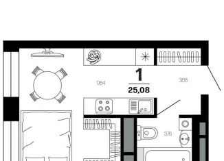 Продается квартира студия, 25.1 м2, Рязань, Московский район