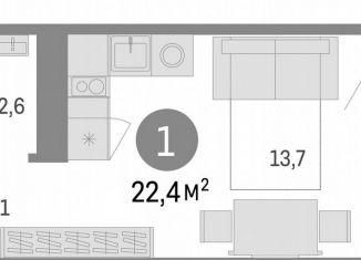 Продам квартиру студию, 22.4 м2, Новосибирск