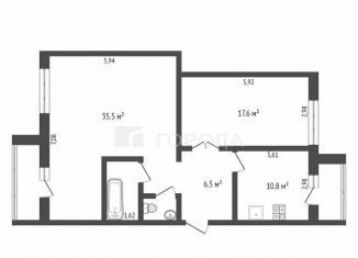 Продается трехкомнатная квартира, 75.8 м2, село Криводановка, Микрорайон, 35