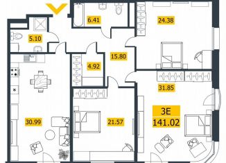 Продажа трехкомнатной квартиры, 141.8 м2, Санкт-Петербург, метро Приморская