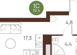 Продается квартира студия, 32.4 м2, Новосибирск, метро Площадь Ленина