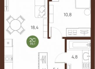 Продаю однокомнатную квартиру, 39.1 м2, Новосибирск, метро Площадь Ленина