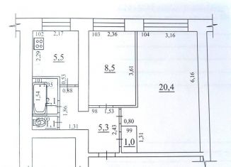 Продается 2-ком. квартира, 43.9 м2, Самара, Краснодонская улица, 70, метро Безымянка