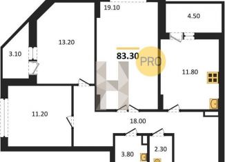 Продажа 3-комнатной квартиры, 83.3 м2, Воронеж, Ленинский район, Краснознамённая улица, 57/5