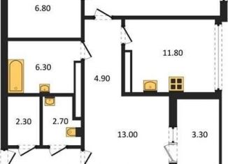 Продается 2-комнатная квартира, 92.4 м2, Воронеж, Краснознамённая улица, 57/4