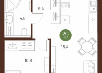 1-ком. квартира на продажу, 39.1 м2, Новосибирск, метро Площадь Ленина