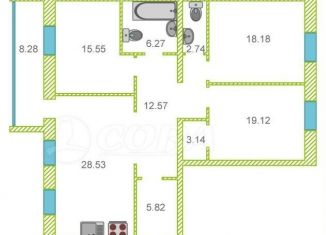 Продается 3-комнатная квартира, 116.1 м2, Тюмень, улица Тимофея Кармацкого, 9к2, ЖК Ария