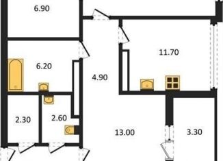 2-комнатная квартира на продажу, 92.8 м2, Воронеж, Краснознамённая улица, 57/4, Ленинский район