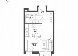 Продажа квартиры студии, 29 м2, Москва, станция Белокаменная, 3-я Гражданская улица, 1