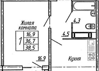 Продам однокомнатную квартиру, 38.5 м2, Воронеж, улица Пескова, 6, Центральный район