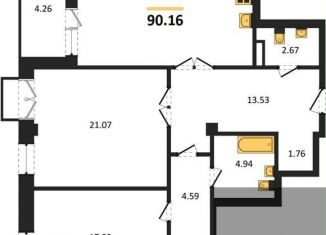 2-комнатная квартира на продажу, 90.2 м2, Воронеж, улица Куцыгина, 11