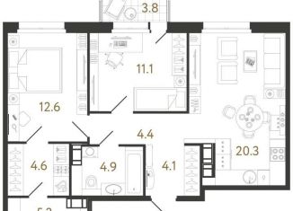 Продается 2-ком. квартира, 67.2 м2, Санкт-Петербург, Фрунзенский район