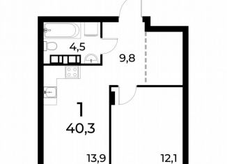 Продается однокомнатная квартира, 40.3 м2, Нижегородская область