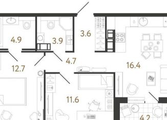 Продаю двухкомнатную квартиру, 57.8 м2, Санкт-Петербург, метро Фрунзенская